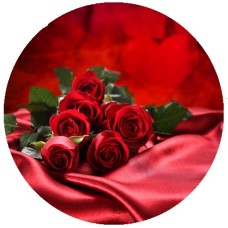 dSatin Disc vafa trandafiri rosii d14.5cm